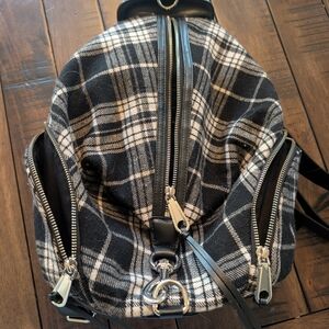 Rebecca Minkoff Black and White Plaid Backpack